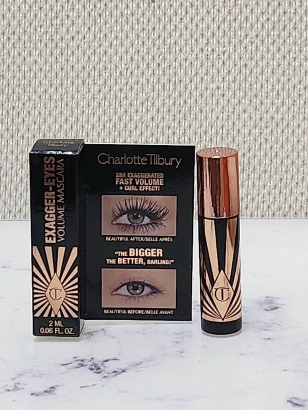 Charlotte Tilbury Exagger-Eyes Volume Mascara Mini Size .06 oz